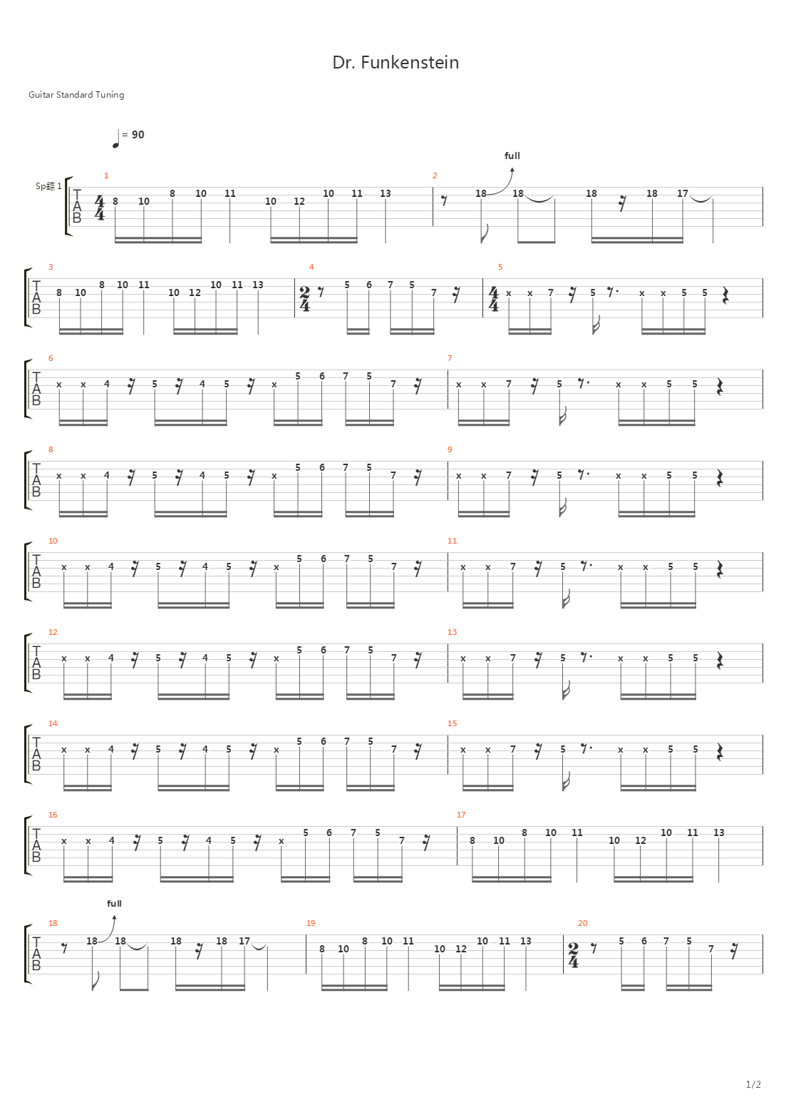 Dr Funkenstein吉他谱