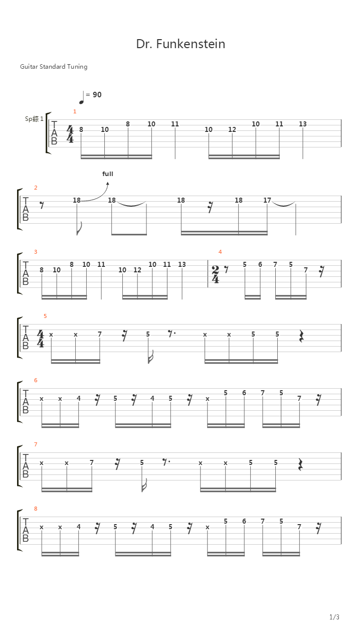 Dr Funkenstein吉他谱