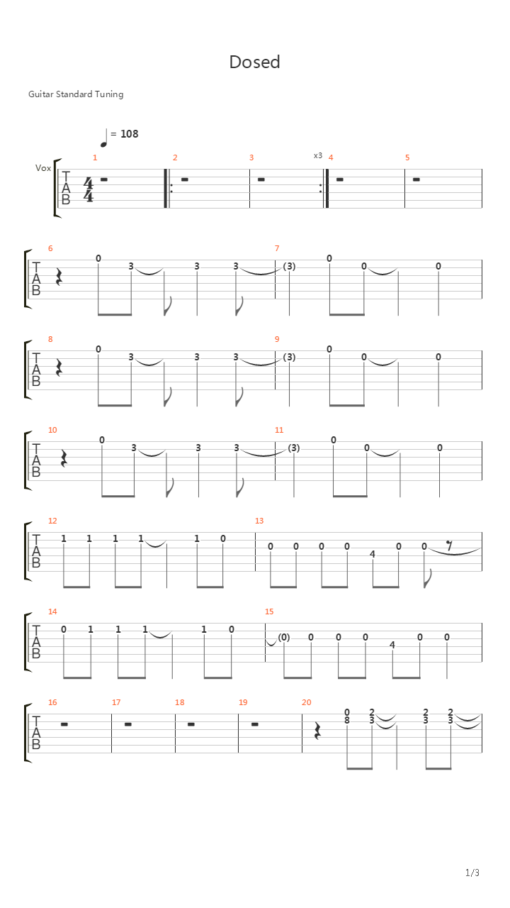 Dosed吉他谱