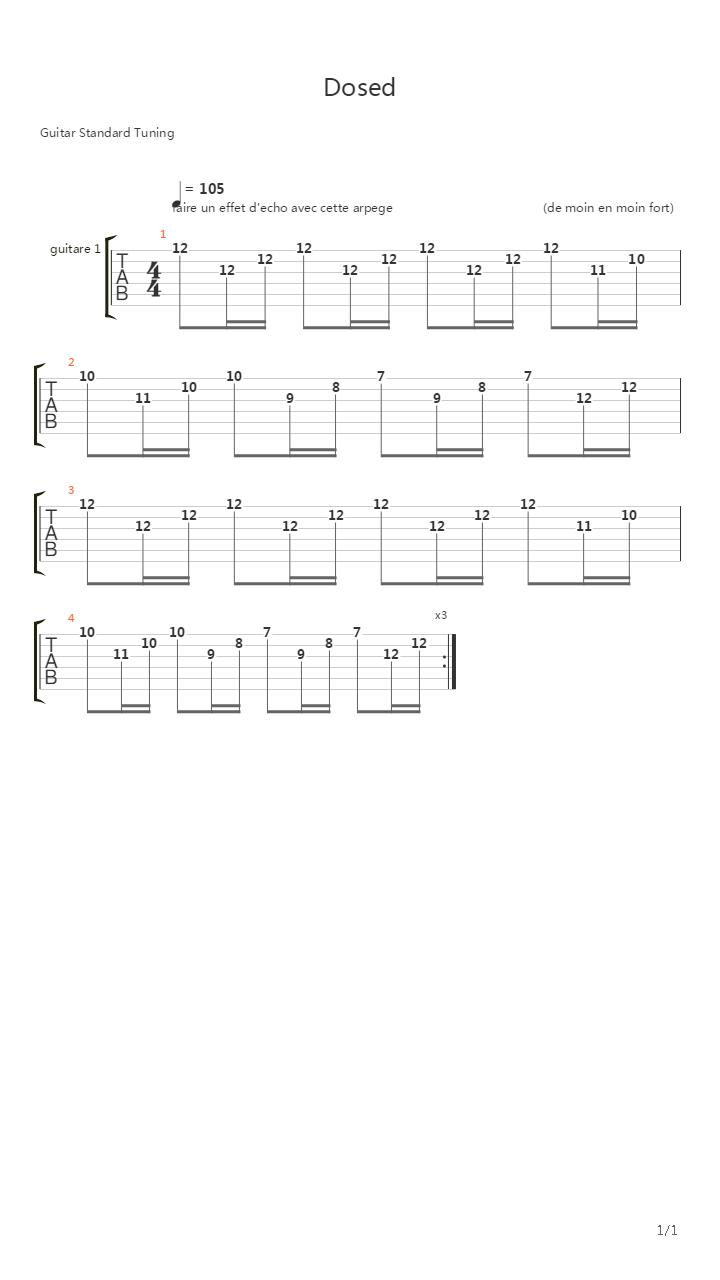 Dosed吉他谱