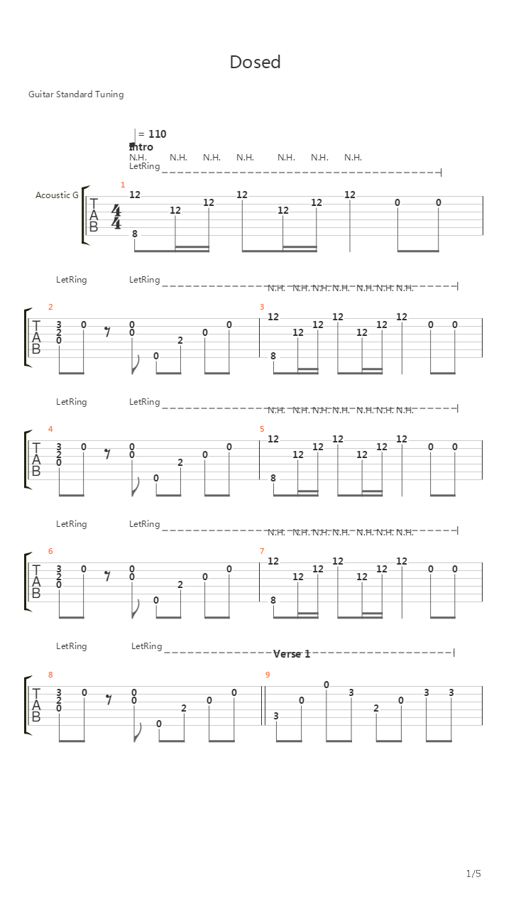 Dosed吉他谱