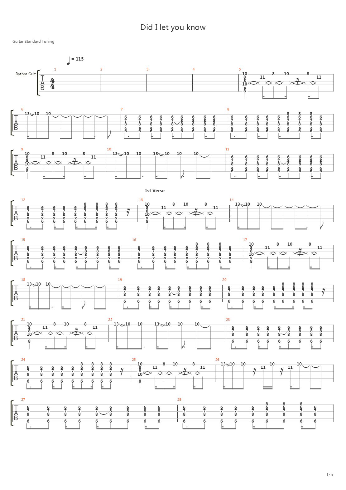 Did I Let You Know吉他谱