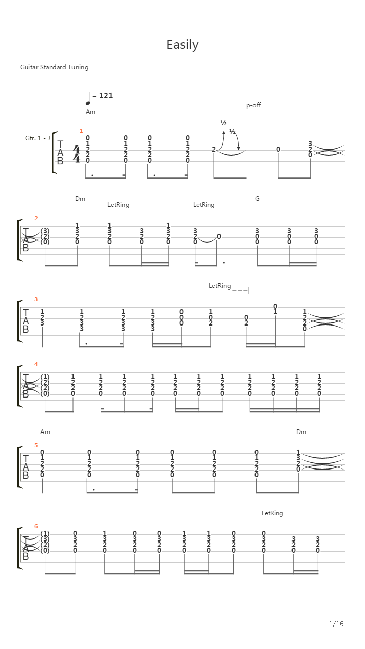 Easily吉他谱