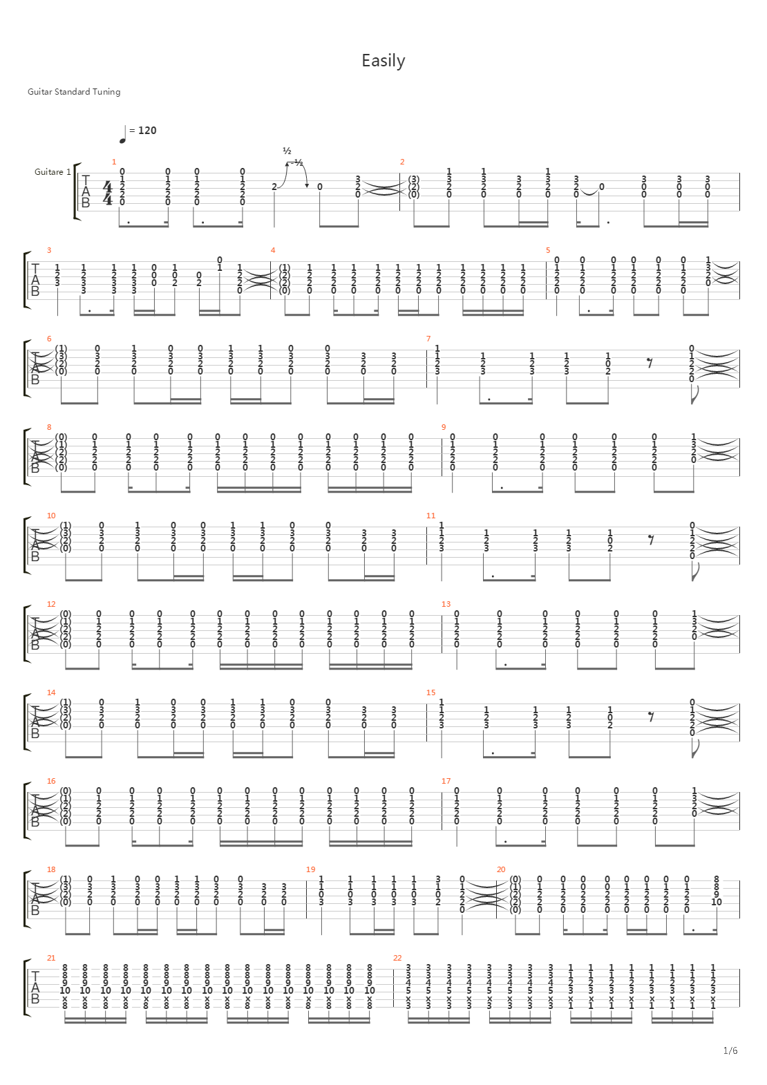 Easily吉他谱