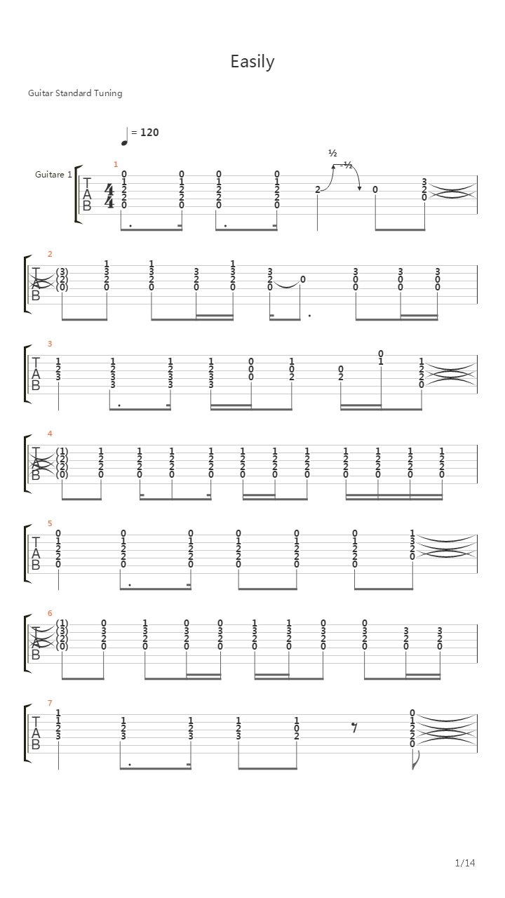 Easily吉他谱