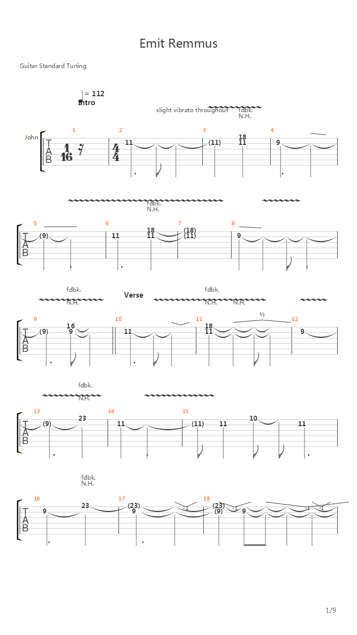 Emit Remmus吉他谱