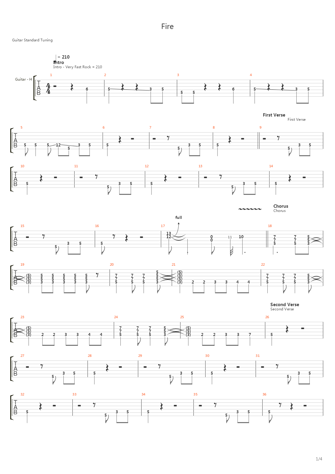 Fire吉他谱