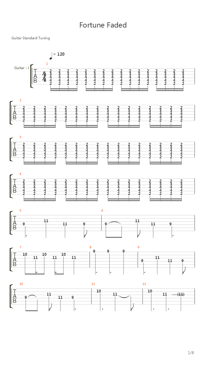 Fortune Faded吉他谱