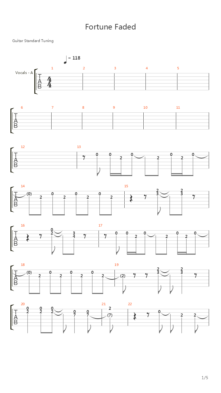 Fortune Faded吉他谱
