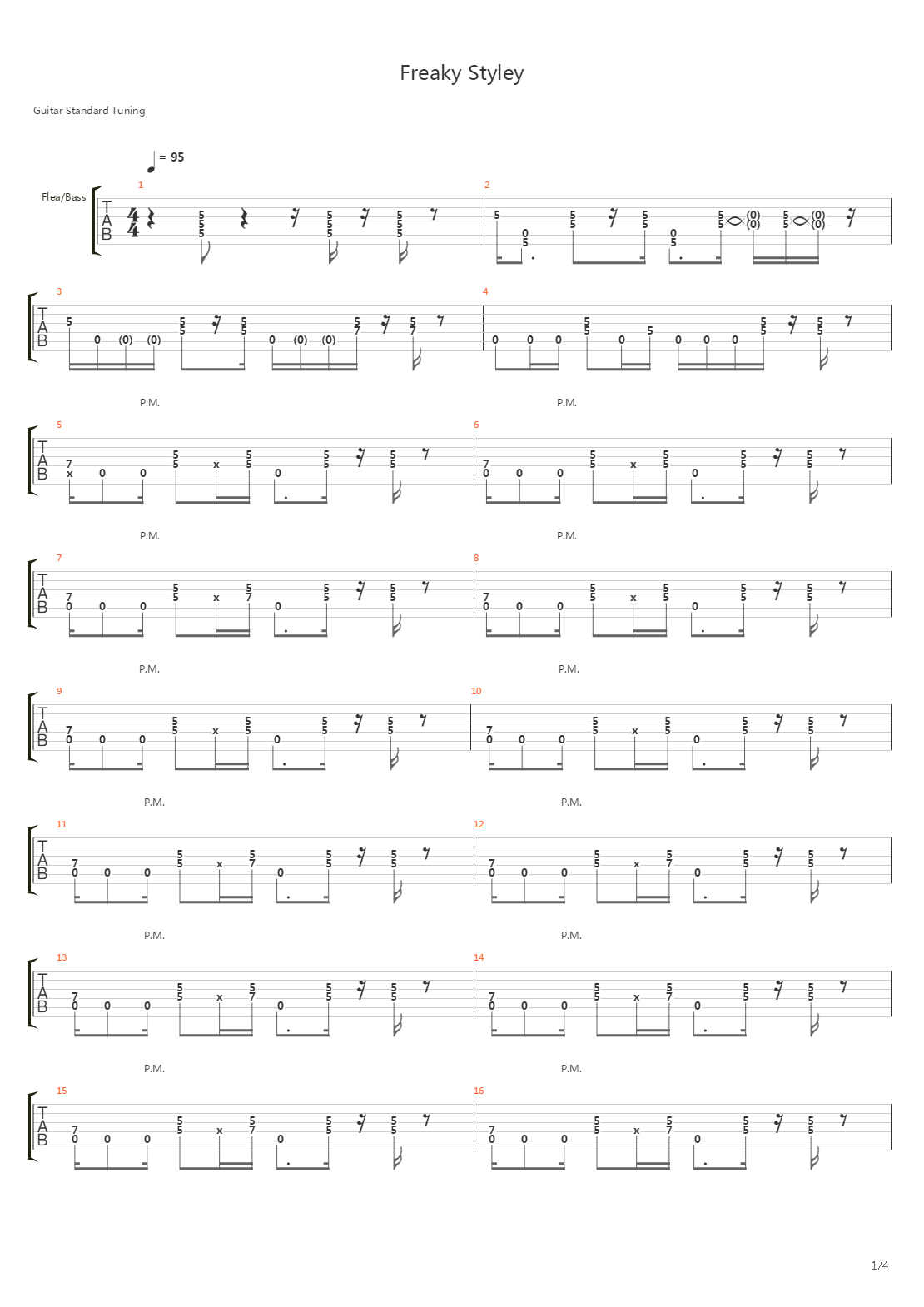 Freaky Styley吉他谱