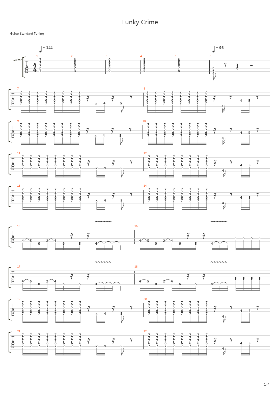 Funky Crime吉他谱