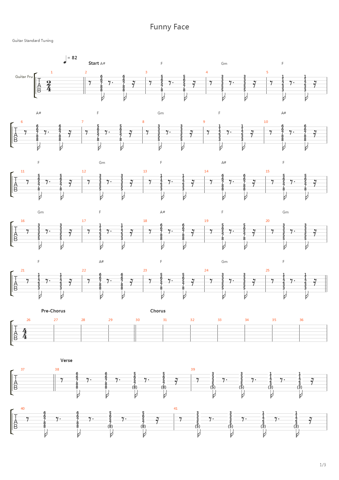 Funny Face吉他谱