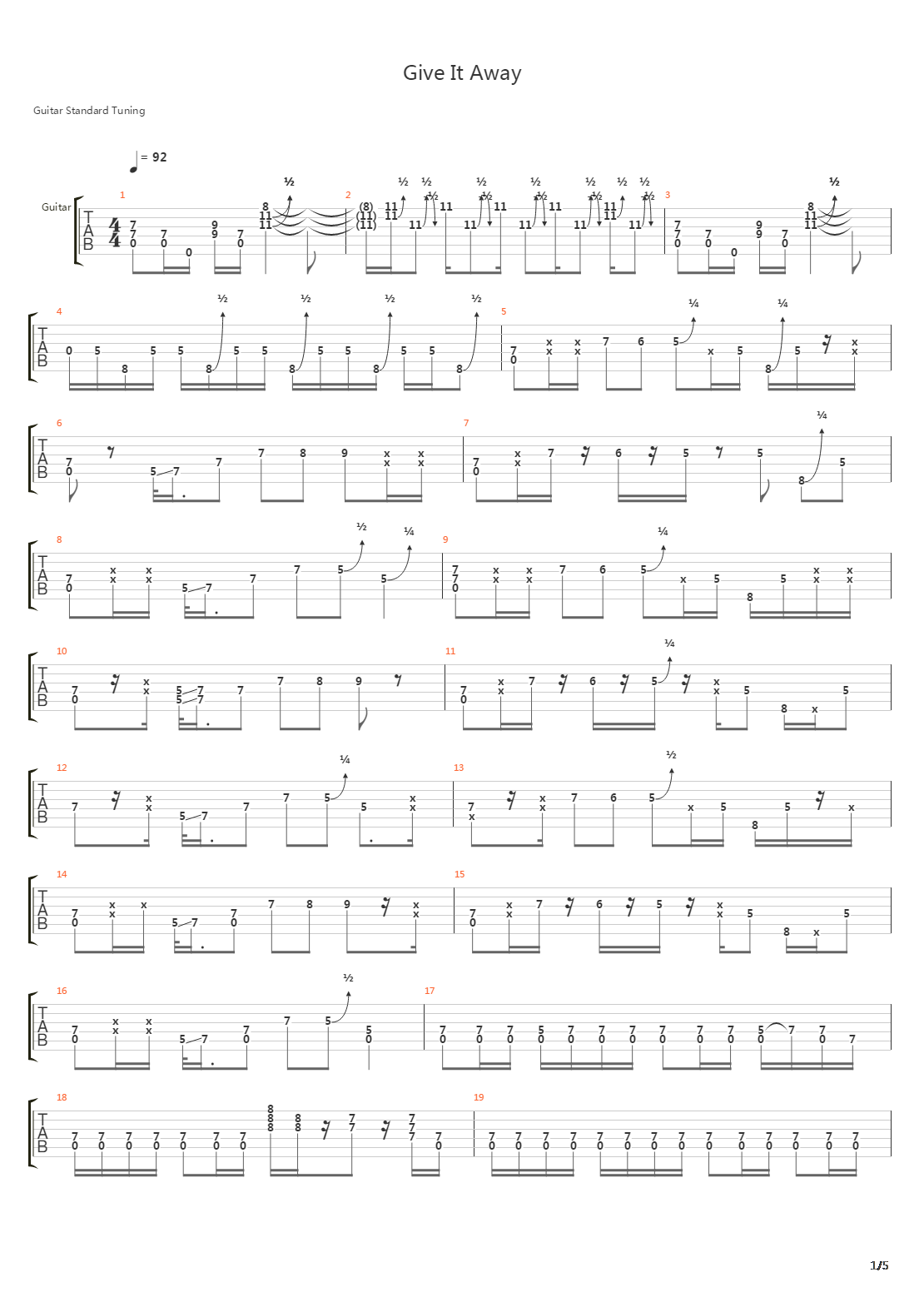 Give It Away吉他谱