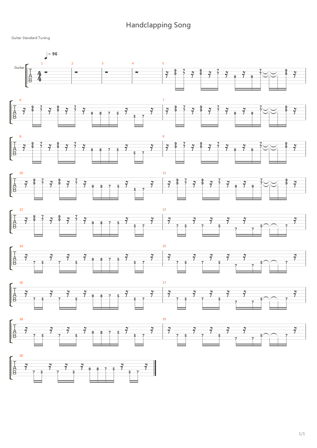 Handclapping Song吉他谱