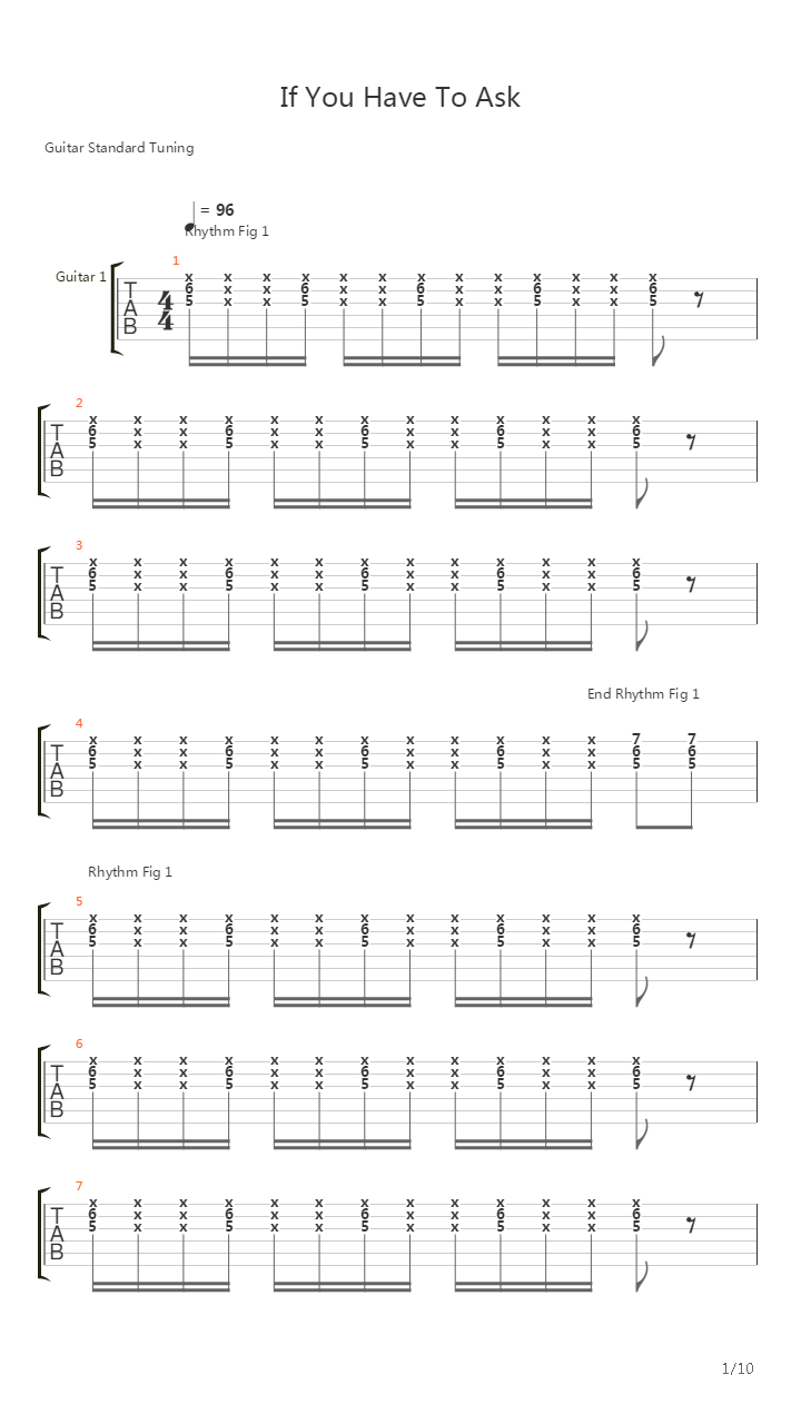 If You Have To Ask吉他谱