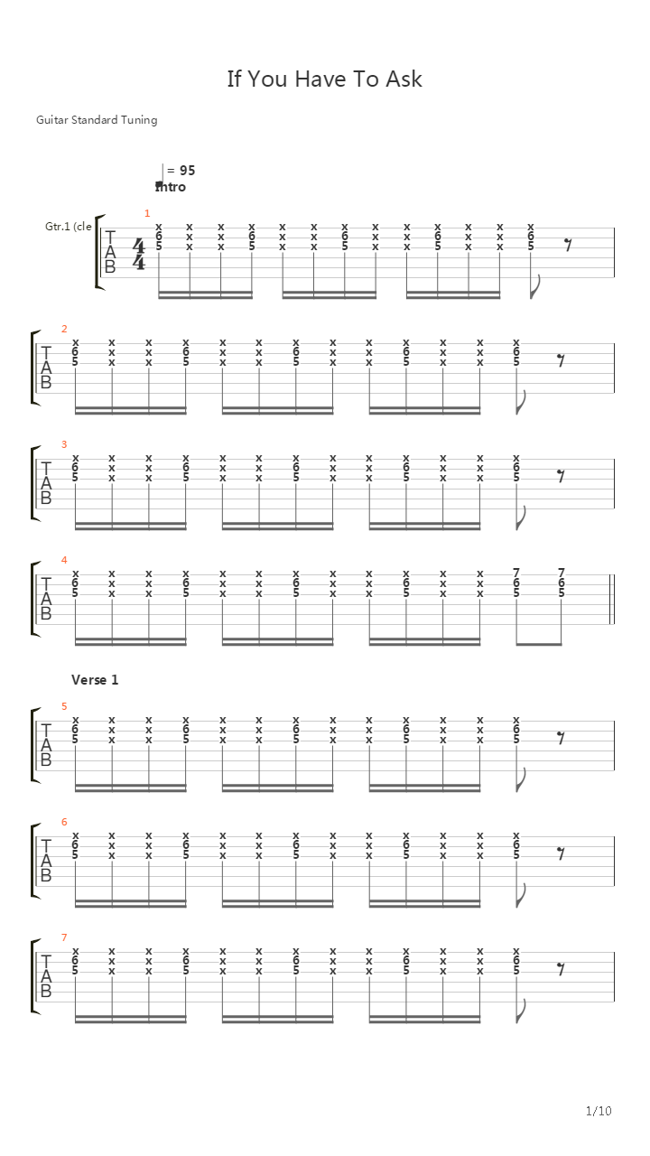 If You Have To Ask吉他谱