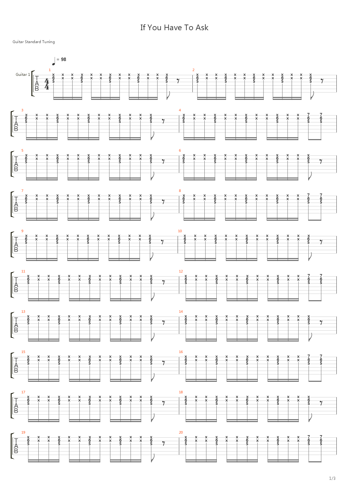 If You Have To Ask吉他谱