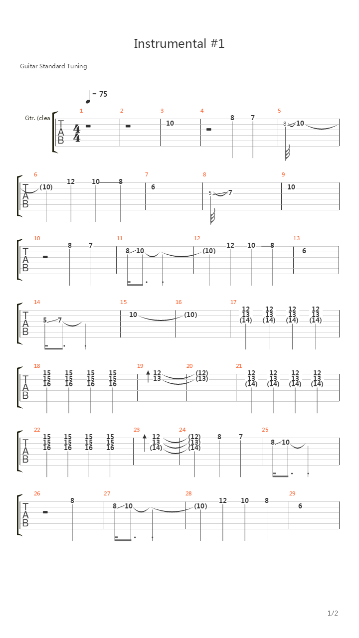 Instrumental 1吉他谱