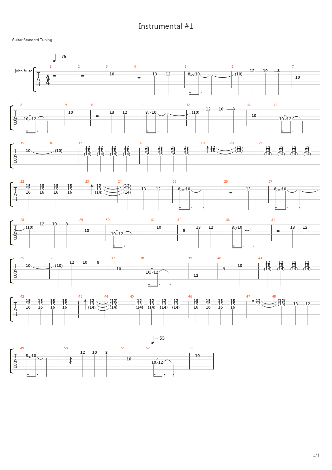 Instrumental 1吉他谱