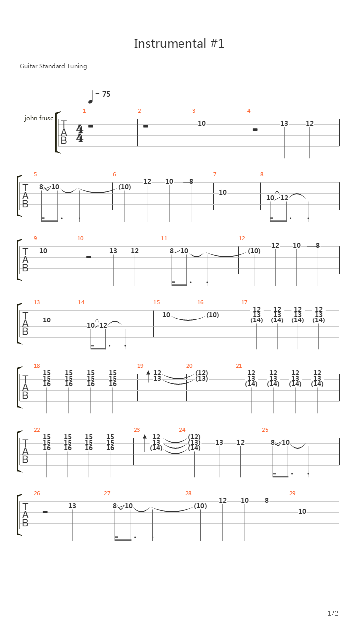 Instrumental 1吉他谱