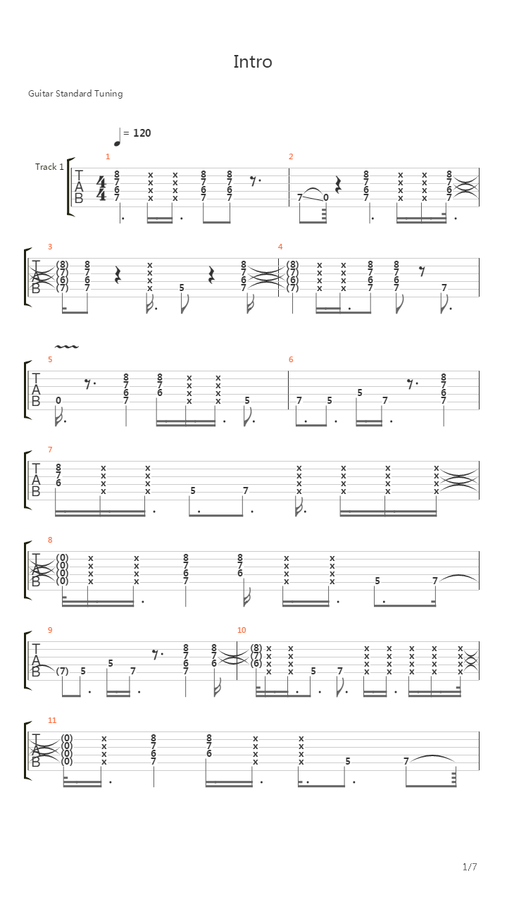 Intro吉他谱