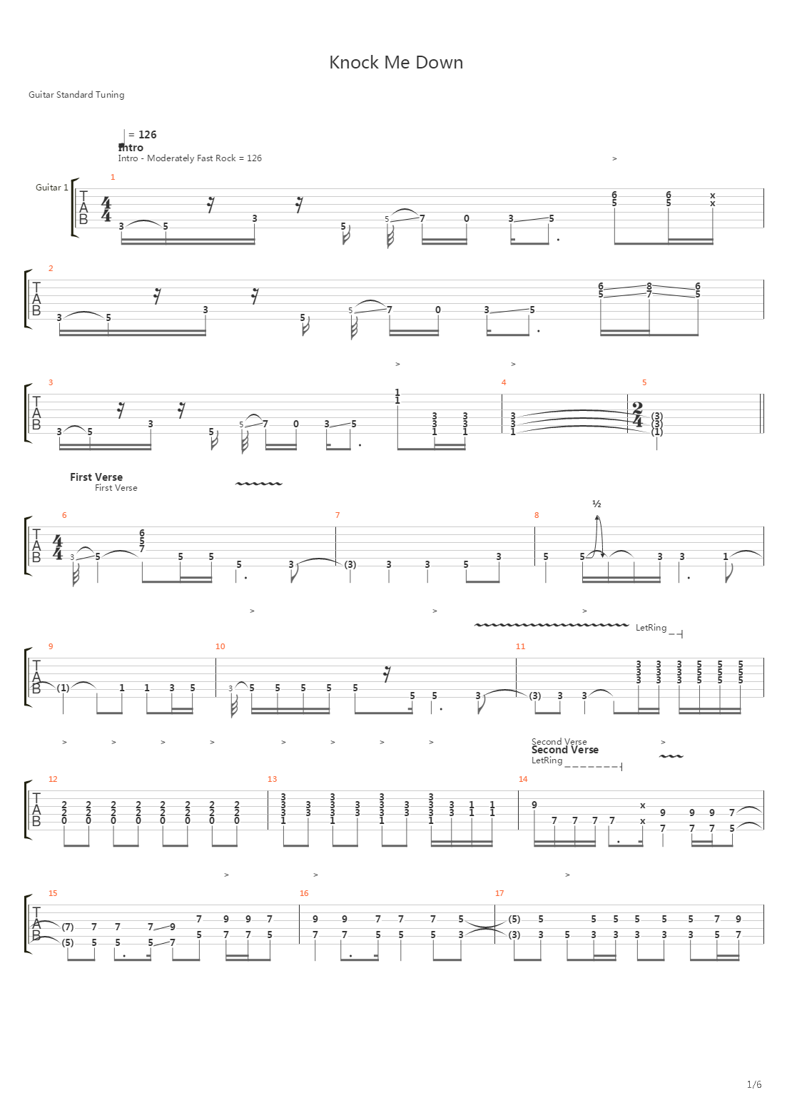 Knock Me Down吉他谱