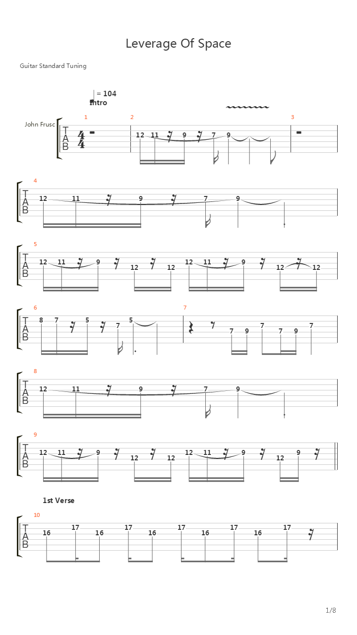 Leverage Of Space吉他谱