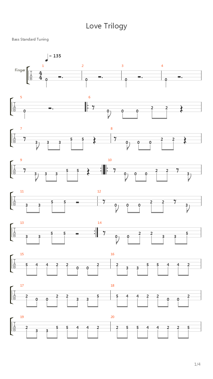 Love Trilogy吉他谱