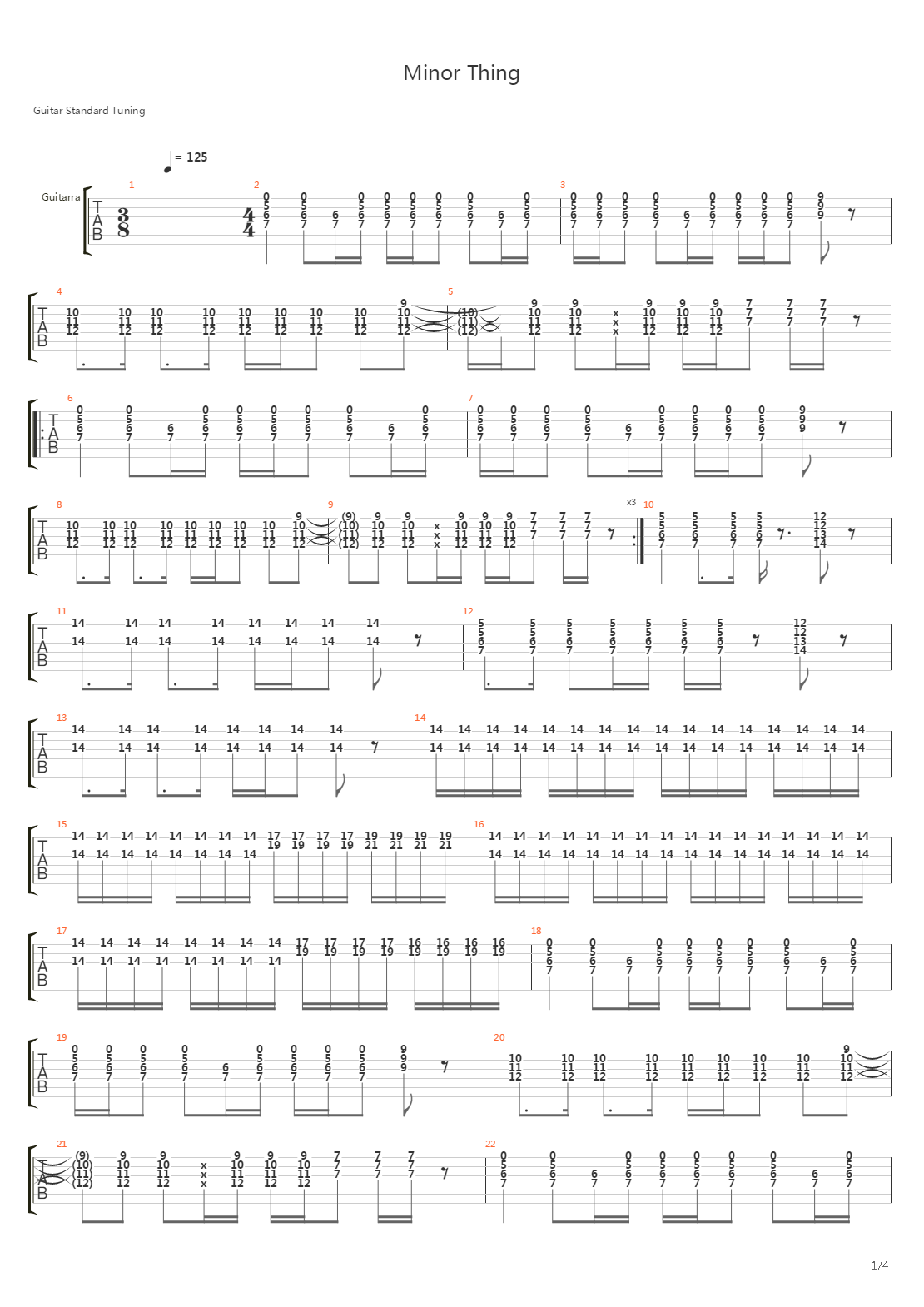 Minor Thing吉他谱