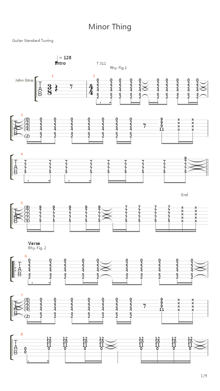 Minor Thing吉他谱