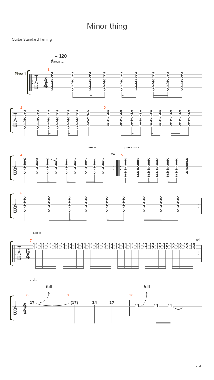 Minor Thing吉他谱