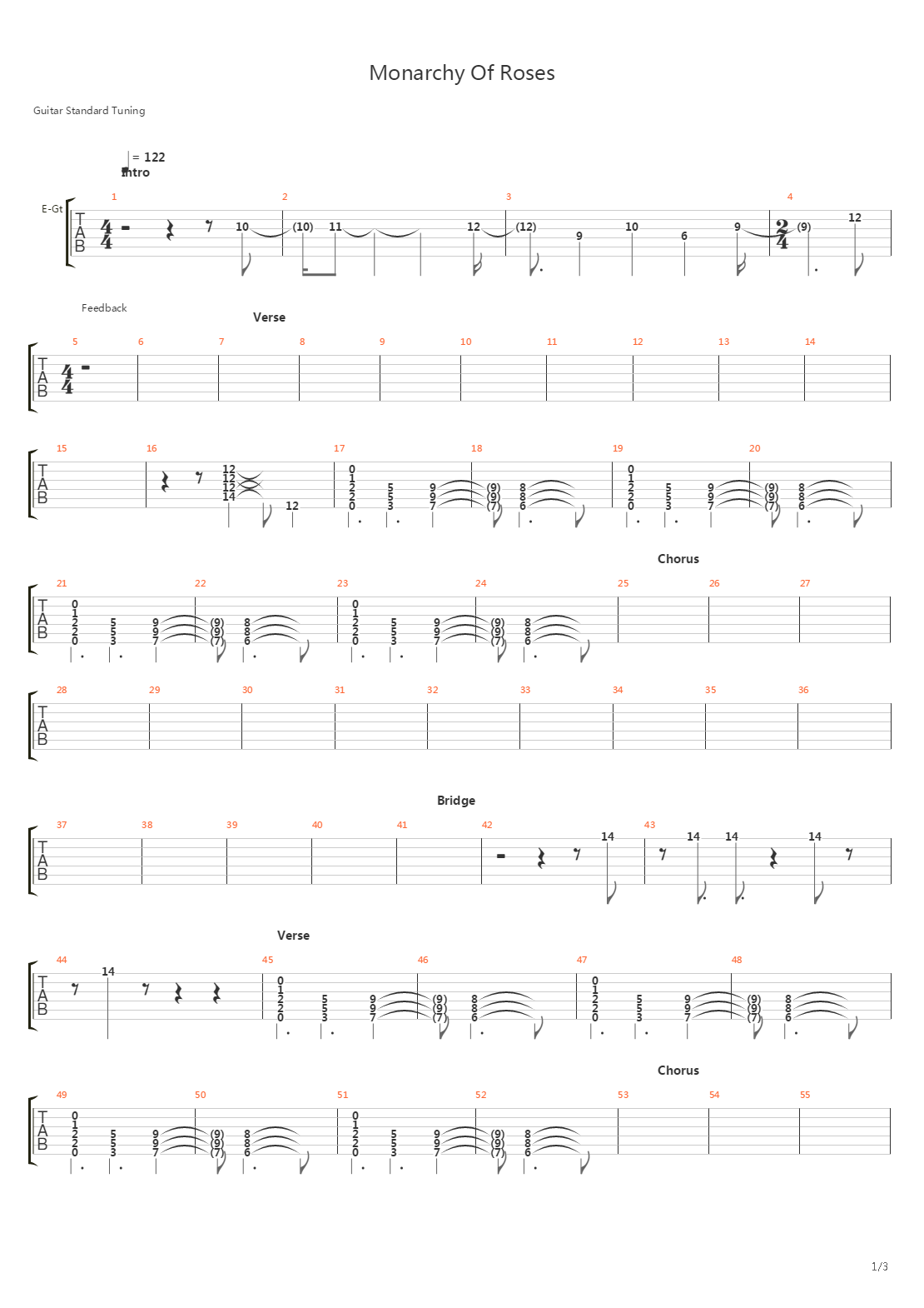 Monarchy Of Roses吉他谱
