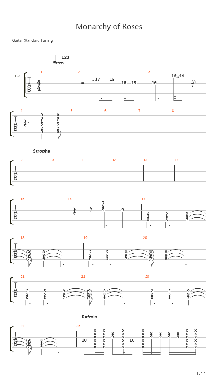 Monarchy Of Roses吉他谱