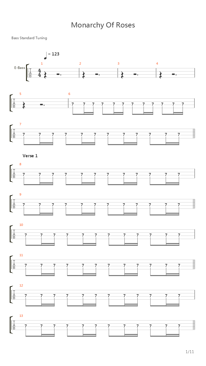 Monarchy Of Roses吉他谱