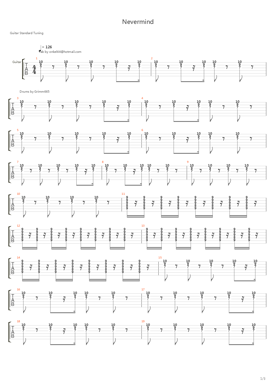 Nevermind吉他谱