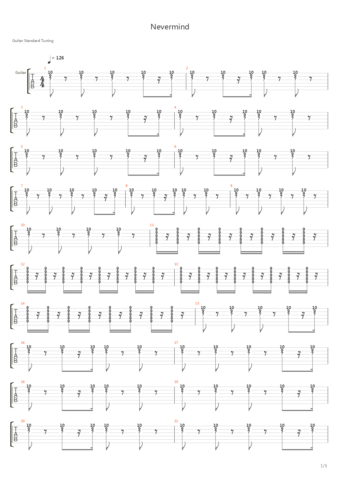 Nevermind吉他谱