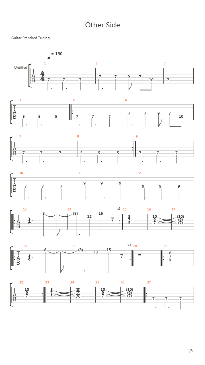 Other Side吉他谱