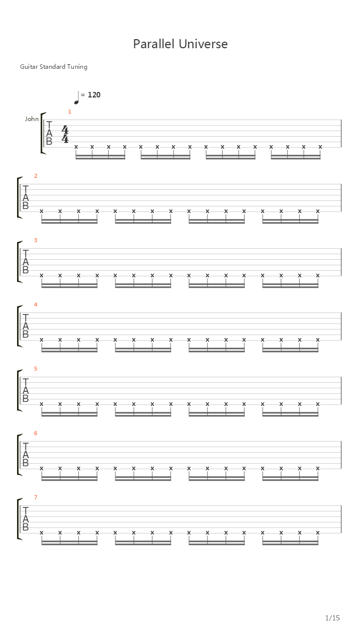 Parallel Universe吉他谱