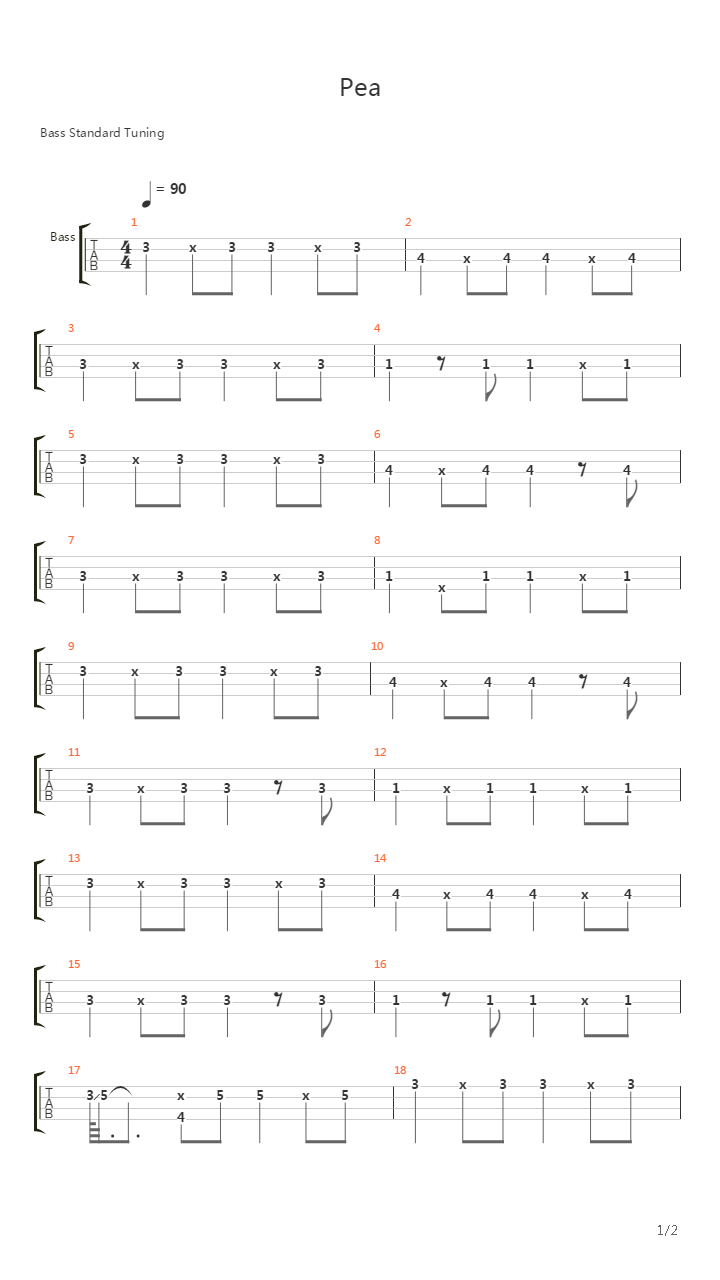 Pea吉他谱