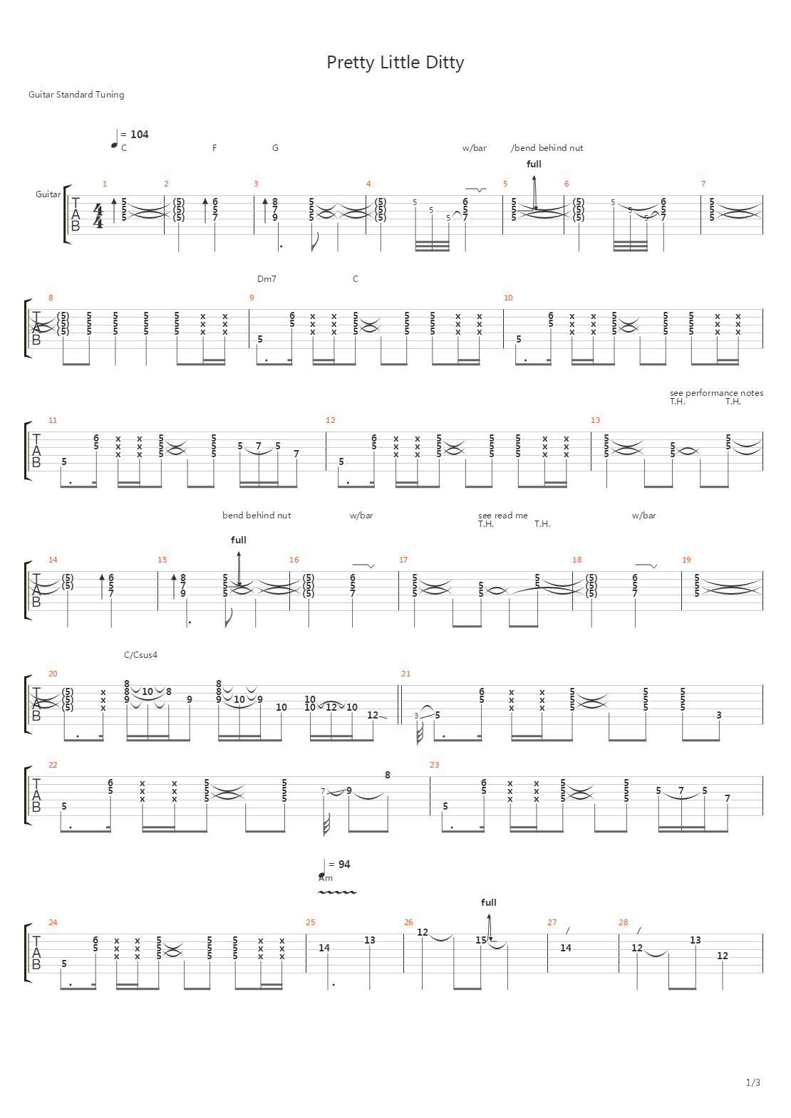 Pretty Little Ditty吉他谱