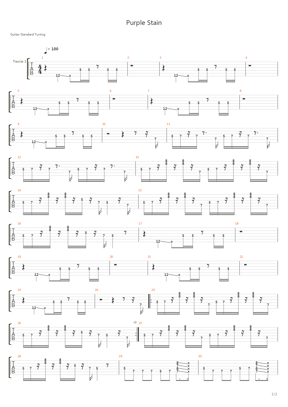 Purple Stain吉他谱