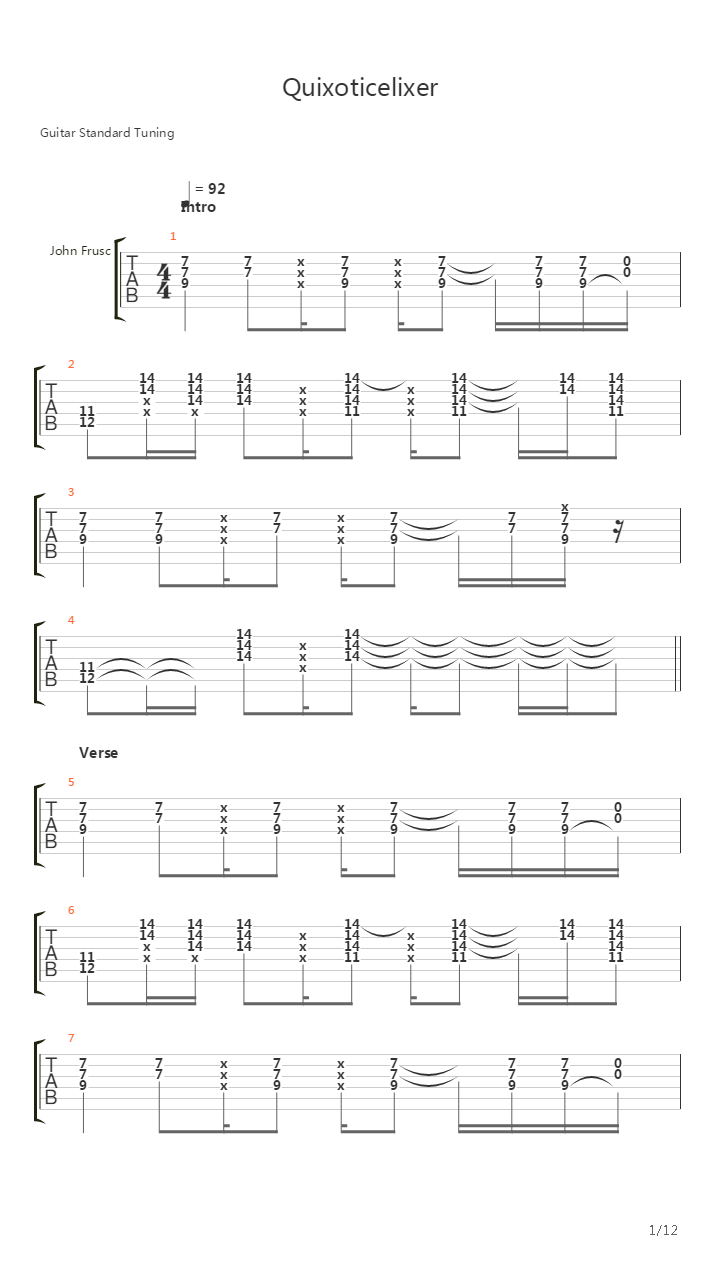 Quixoticelixer吉他谱