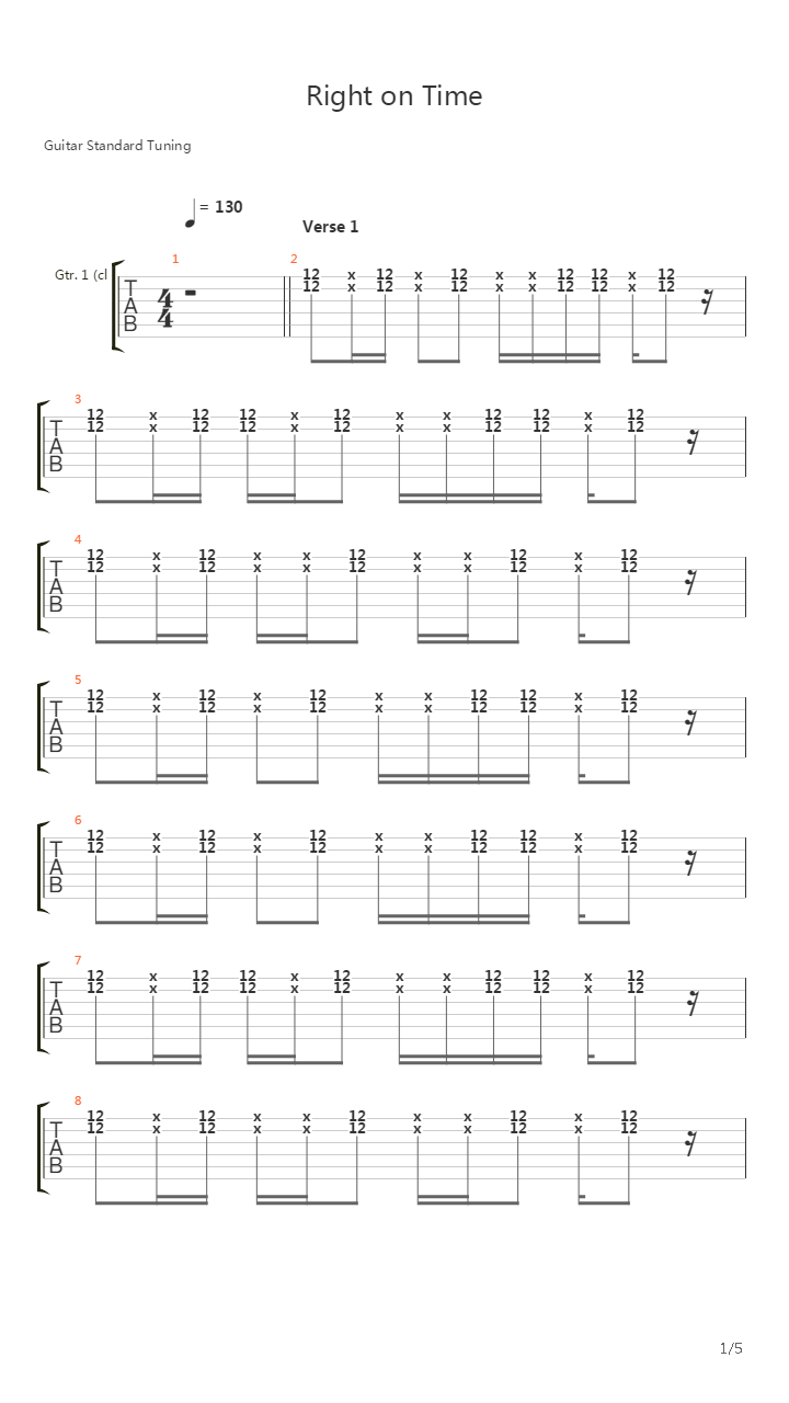 Right On Time吉他谱