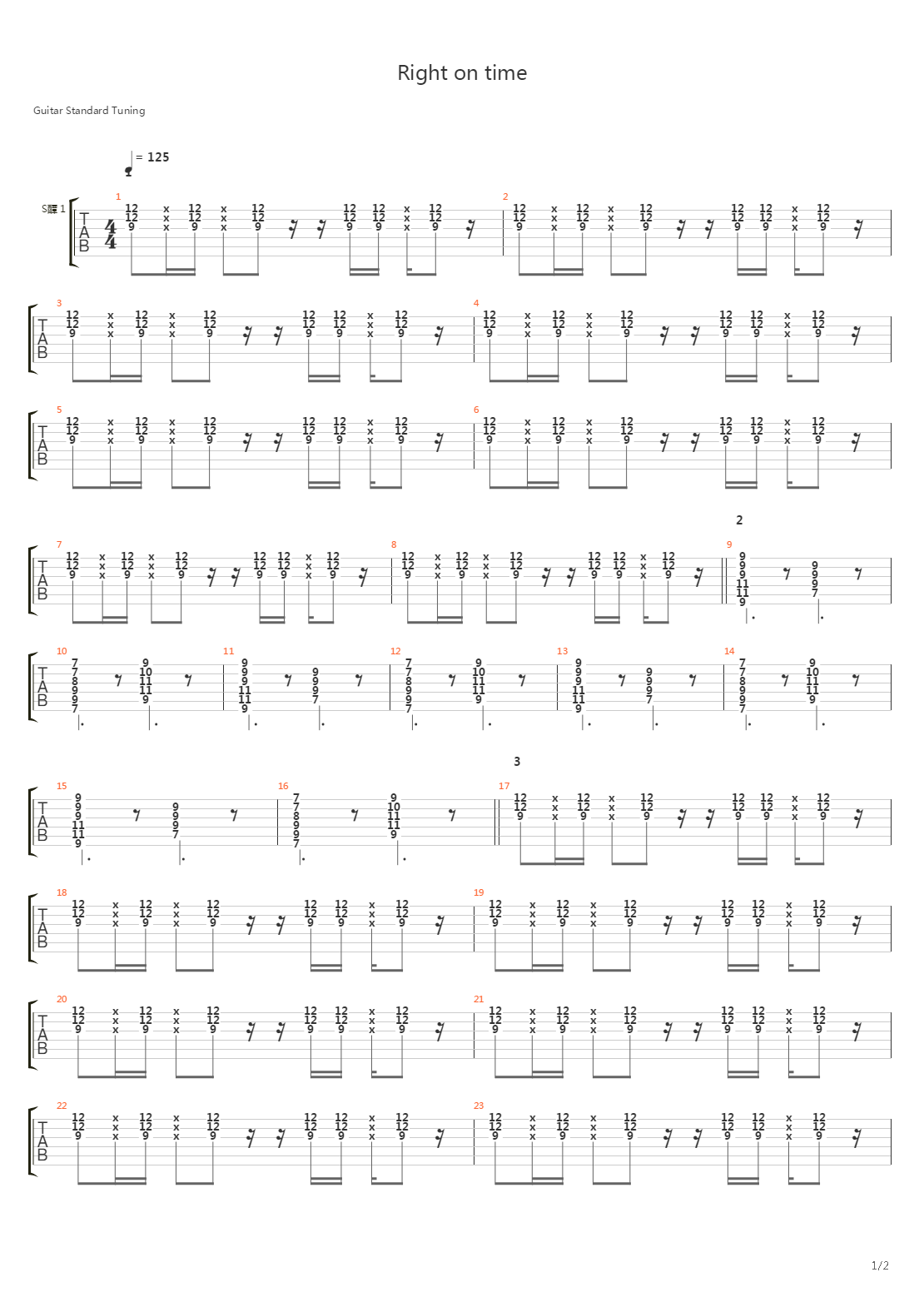 Right On Time吉他谱