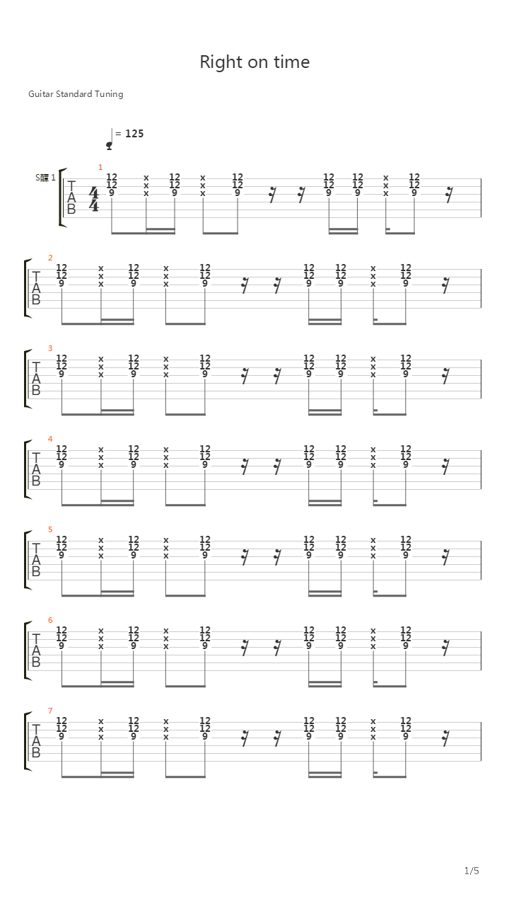 Right On Time吉他谱