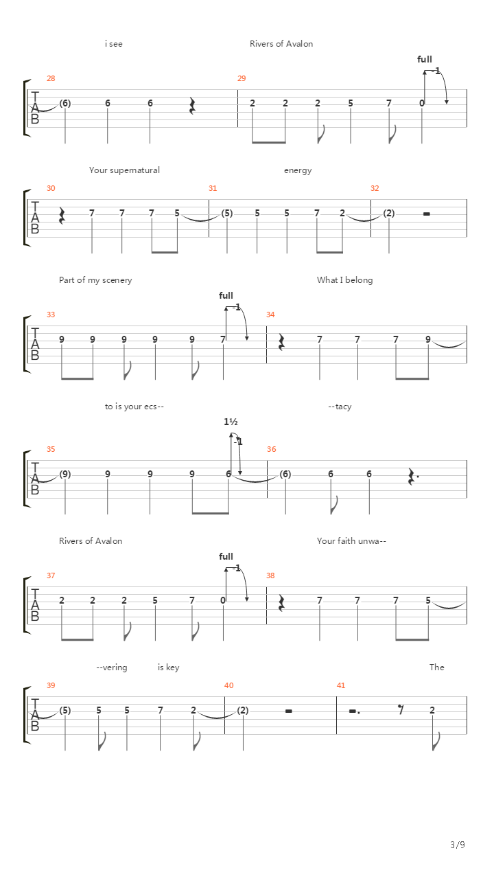 Rivers Of Avalon吉他谱