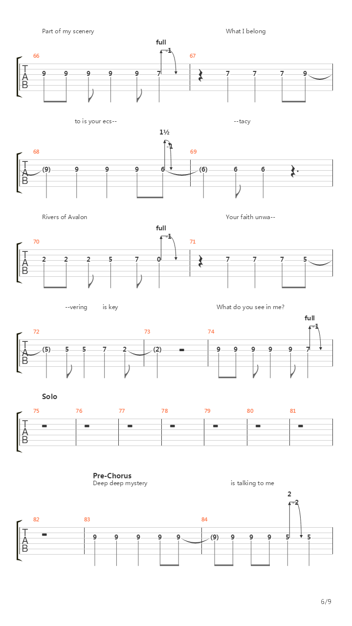 Rivers Of Avalon吉他谱