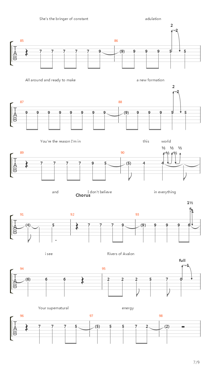 Rivers Of Avalon吉他谱