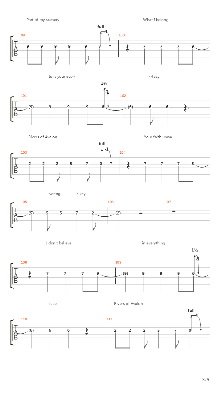 Rivers Of Avalon吉他谱