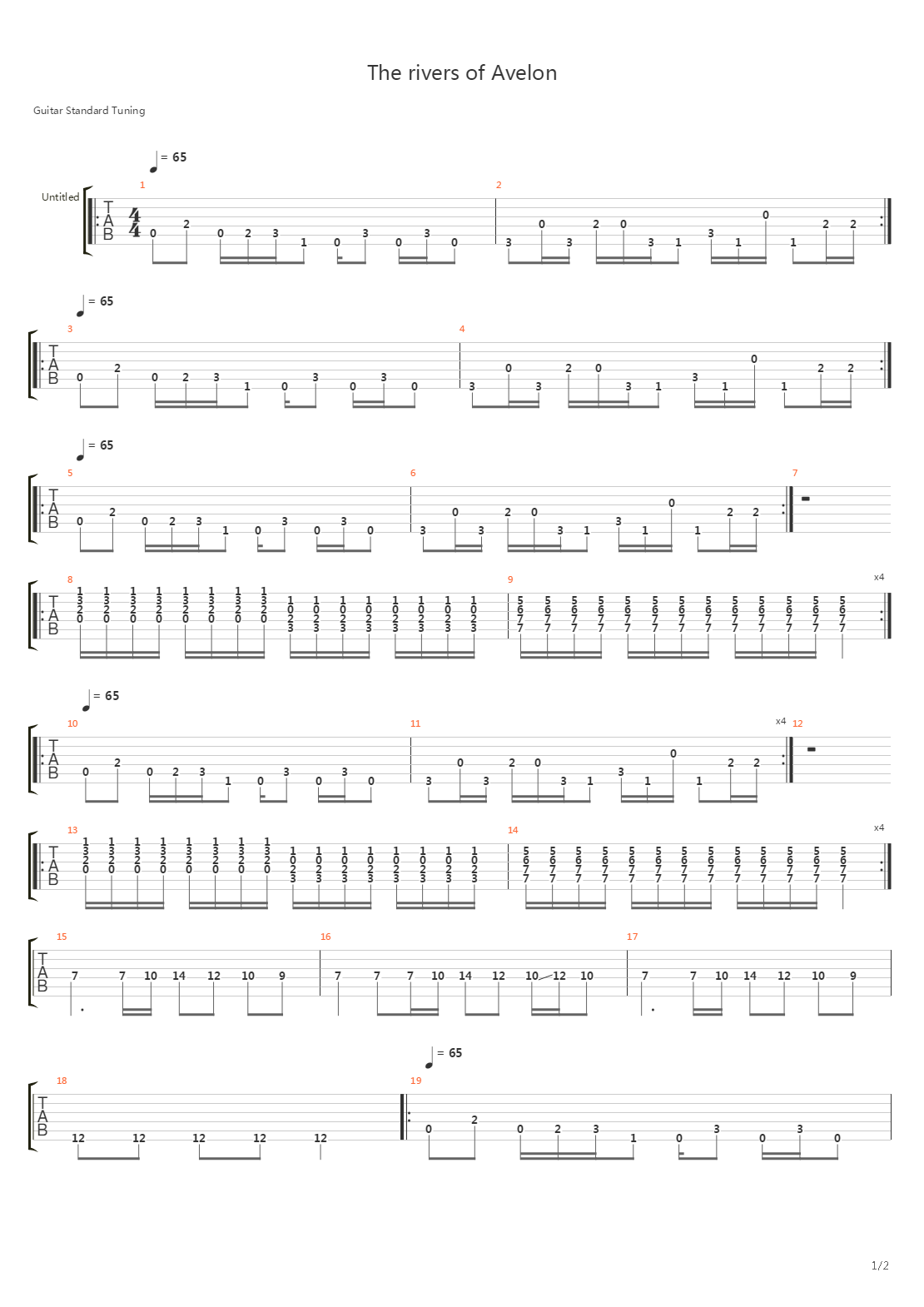 Rivers Of Avelon吉他谱